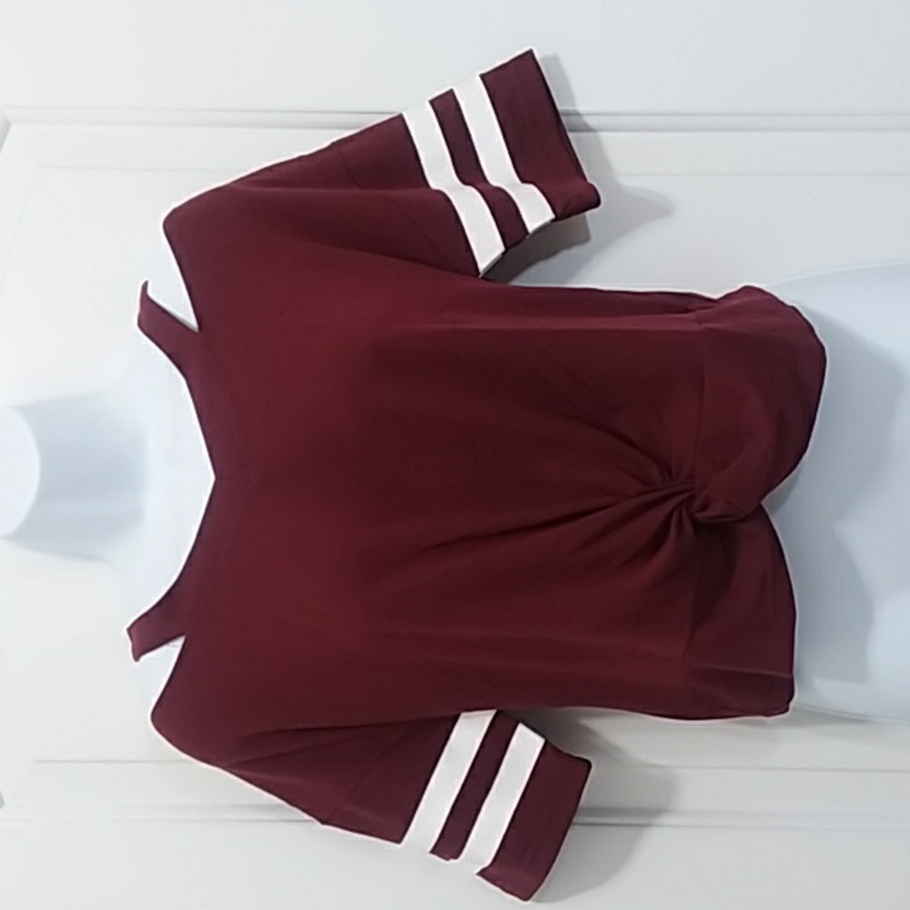 *5/$20* Sporty Burgundy Crop Top. NEW